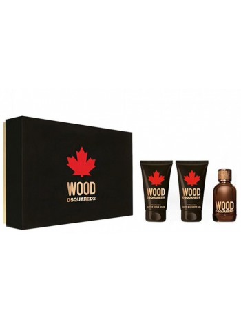 Dsquared2 Wood для Нього Подарунковий Набір (туалетна вода 50 мл + бальзам після гоління 50 мл + гель для душу 50 мл)