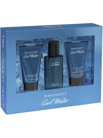 Davidoff Cool Water Men Подарочный набор (туалетная вода 40 мл + лосьон после бритья 50 мл + гель для душа 50 мл)