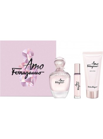 Сальваторе Феррагамо Amo Ferragamo Подарунковий набір (парфумована вода 100 мл + лосьйон для тіла 50 мл + мініатюра 10 мл)