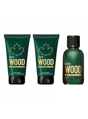 Dsquared2 Green Wood Pour Homme Подарочний набір (мініатюра 5 мл + гель для душу 25 мл + бальзам після гоління 25 мл)