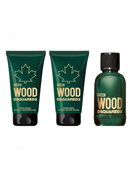 Dsquared2 Green Wood Pour Homme Подарунковий набір (мініатюра 5 мл + гель для душу 25 мл + бальзам після гоління 25 мл)