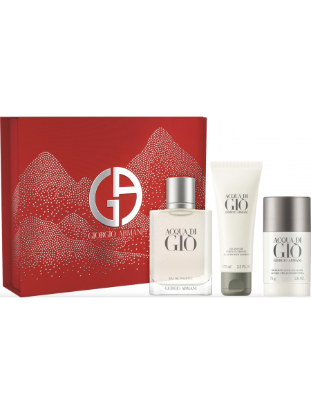 Armani Acqua di Gio Pour Homme Подарочний набір (туалетна вода 100 мл + гель для душу 75 мл + стіковий дезодорант 75 мл)