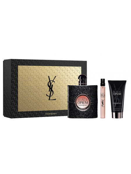 Yves Saint Laurent Black Opium Подарочный набор (парфюмированная вода 90 мл + лосьон для тела 50 мл + миниатюра 10 мл)