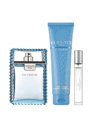 Versace Man Eau Fraiche Подарочный набор (туалетная вода 100 мл + гель для душа 150 мл + миниатюра 10 мл)