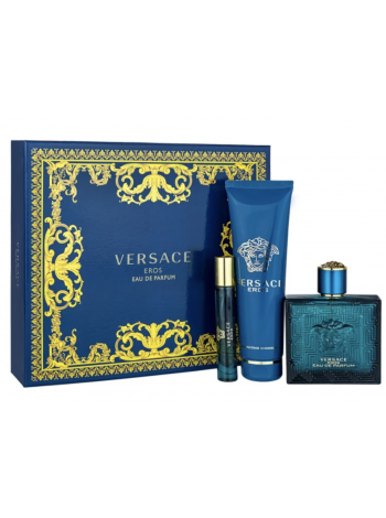 Versace Eros Eau De Parfum Подарунковий набір (парфумована вода 100 мл + гель для душу 150 мл + мініатюра 10 мл)