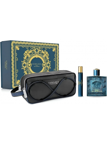 Versace Eros Eau De Parfum Подарунковий набір (парфумована вода 100 мл + мініатюра 10 мл + косметичка)