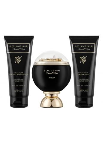 Afnan Souvenir Desert Rose Подарунковий набір (парфумована вода 100 мл + гель для душу 100 мл + лосьйон для тіла 100 мл)