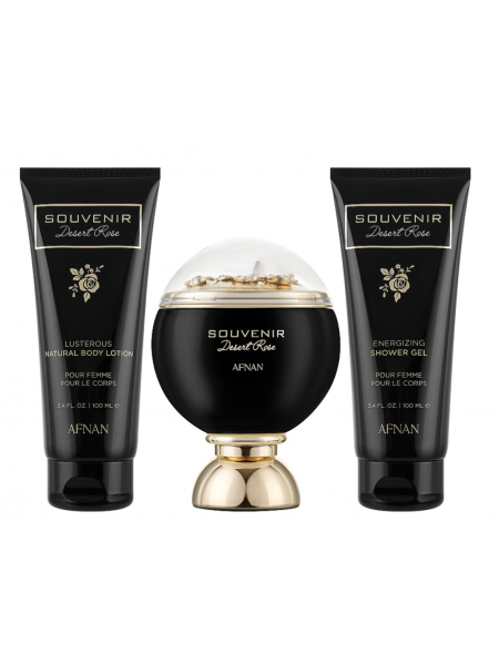Afnan Souvenir Desert Rose Подарунковий набір (парфумована вода 100 мл + гель для душу 100 мл + лосьйон для тіла 100 мл)