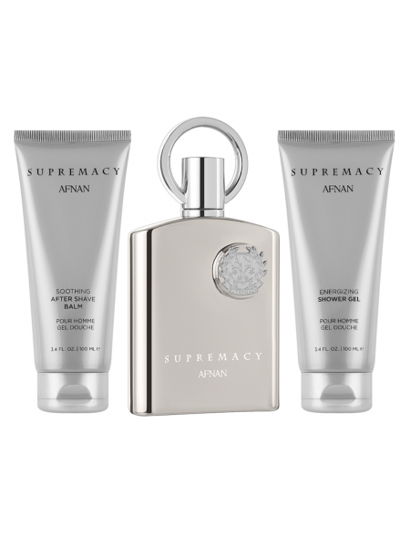 Afnan Supremacy Silver Подарунковий набір (парфумована вода 100 мл + гель для душу 100 мл + бальзам після гоління 100 мл)