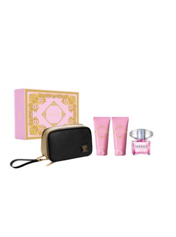 Versace Bright Crystal подарочный набор (туалетная вода 90 мл + лосьон для тела 100 мл + гель для душа 100 мл + косметичка)