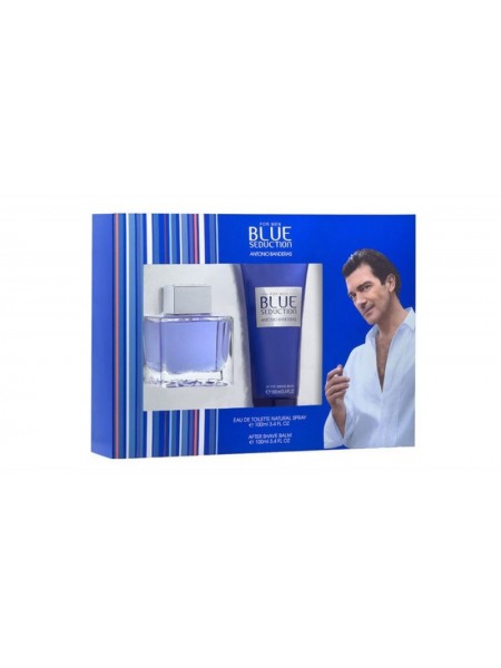 Antonio Banderas Blue Seduction for Men Подарочний набір (туалетна вода 100 мл + бальзам після гоління 75 мл)