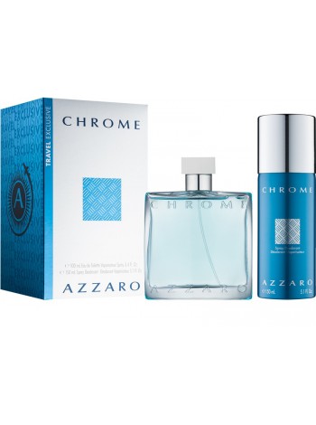 Azzaro Chrome Подарочний набір (туалетна вода 100 мл + дезодорант-спрей 150 мл)