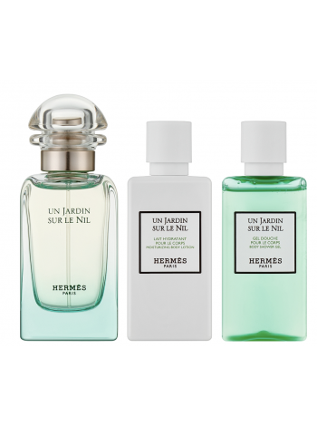 Hermes Un Jardin Sur le Nil Подарунковий набір (туалетна вода 50 мл + лосьйон для тіла 40 мл + гель для душу 40 мл)