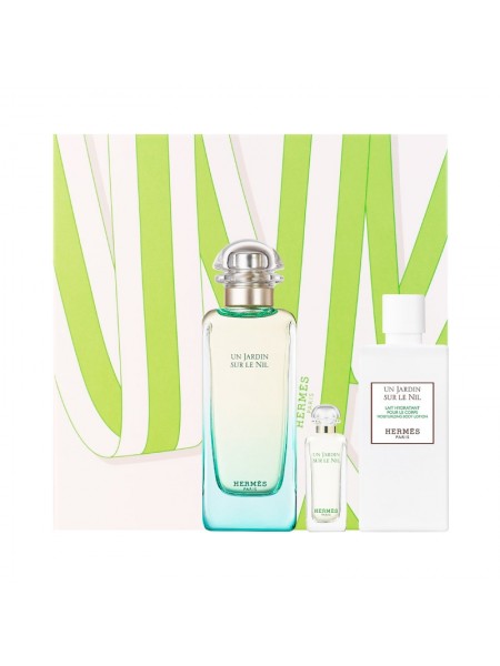 Hermes Un Jardin Sur le Nil Подарочный набор (туалетная вода 100 мл + лосьон для тела 80 мл + миниатюра 7.5 мл)