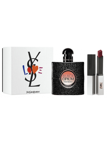 Yves Saint Laurent Black Opium Подарочний набір (парфумована вода 50 мл + губна помада Rouge Pur Couture Sheer Matte (107))