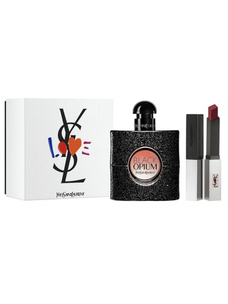 Yves Saint Laurent Black Opium Подарочный набор (парфюмированная вода 50 мл + губная помада Rouge Pur Couture Sheer Matte (107))