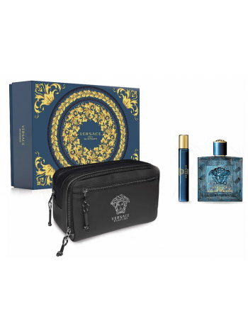 Versace Eros подарунковий набір (туалетна вода 100 мл + мініатюра 10 мл + косметичка)