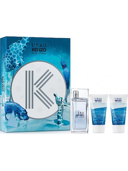 Kenzo L'eau par Pour Homme Подарочний набір (туалетна вода 50 мл + гель для душу 50 мл + лосьйон після гоління 50 мл)