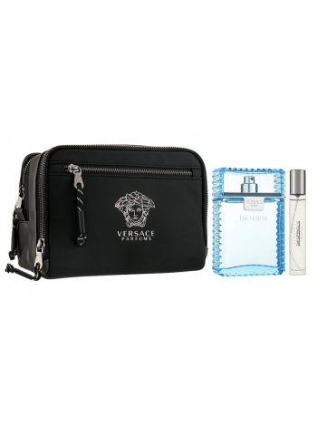 Versace Man Eau Fraiche подарунковий набір (туалетна вода 100 мл + мініатюра 10 мл + косметичка)