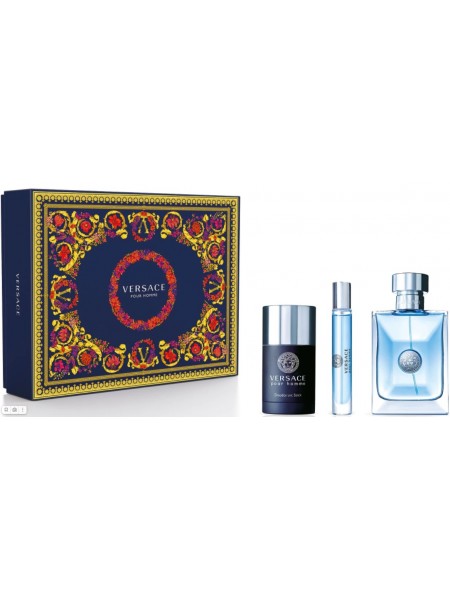 Versace Pour Homme Подарочный набор (туалетная вода 100 мл + миниатюра 10 мл + дезодорант-стик 75 мл)