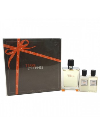 Набір подарунковий Hermes Terre d'Hermes Eau De Toilette (туалетна вода 50 мл + гель для душу 40 мл + лосьйон для тіла 40 мл)