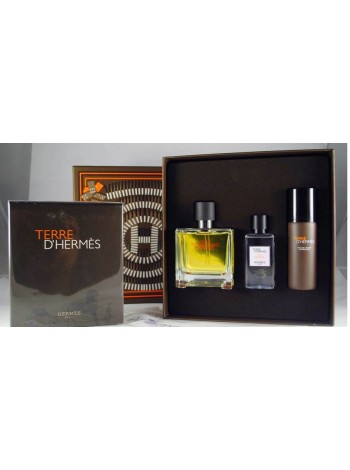Hermes Terre d'Hermes Parfum Подарочный набор (парфюмированная вода 75 мл + пена для бритья 50 мл + лосьон после бритья 40 мл)