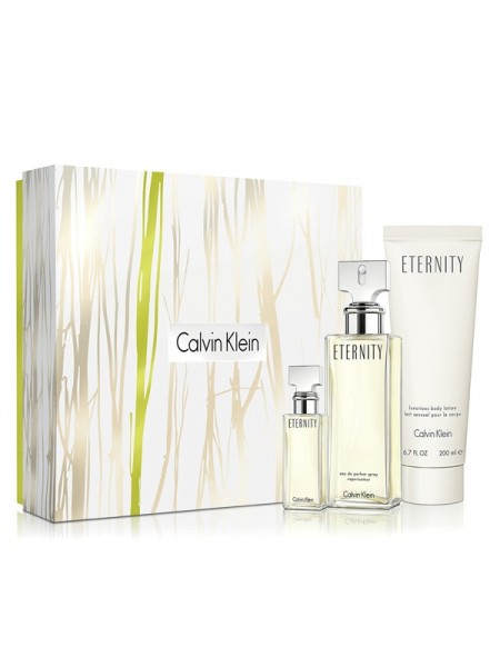 Calvin Klein Eternity for Women Подарочний набір (парфумована вода 100 мл + мініатюра 10 мл + лосьон для тіла 200 мл)