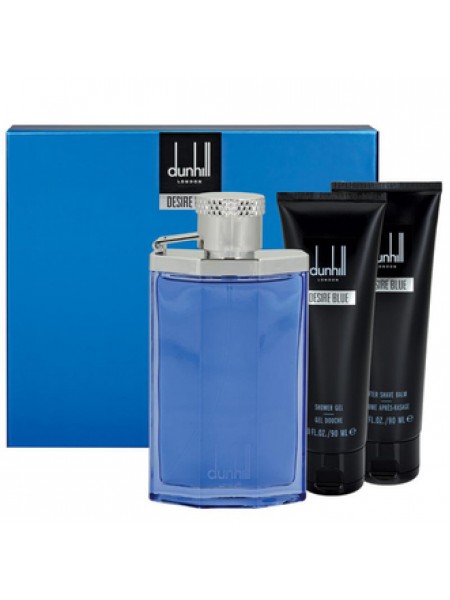 Alfred Dunhill Desire Blue Подарочный набор (туалетная вода 100 мл + гель для душа 90 мл + лосьон после бритья 90 мл + сумка)