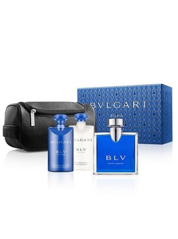 Bvlgari BLV Pour Homme Подарочний набір (туалетна вода 100 мл + бальзам після гоління 75 мл + гель для душу 75 мл + сумка)