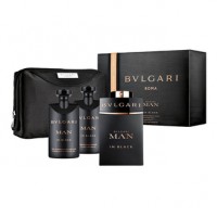 Bvlgari Man In Black Набір (парфумована вода 100 мл + гель для душу 75 мл + бальзам після гоління 75 мл + сумка)