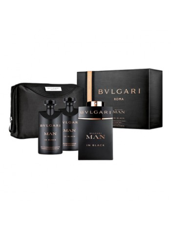 Bvlgari Man In Black Набір (парфумована вода 100 мл + гель для душу 75 мл + бальзам після гоління 75 мл + сумка)