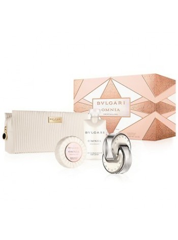 Bvlgari Omnia Crystalline Подарочный набор (туалетная вода 65 мл + лосьон для тела 75 мл + парфюмированное мыло 75 г + сумочка)