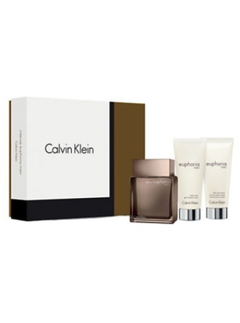 Calvin Klein Euphoria Men Intense Подарочний набір (туалетна вода 100 мл + бальзам після гоління 100 мл + гель для душу 100 мл)