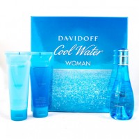 Davidoff Cool Water Woman Подарунковий набір (туалетна вода 100 мл + лосьйон для тіла 75 мл + гель для душу 75 мл)