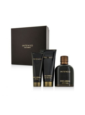 D&G Pour Homme Intenso Подарочний набір (парфумована вода 125 мл + бальзам після гоління 50 мл + гель для душу 50 мл)