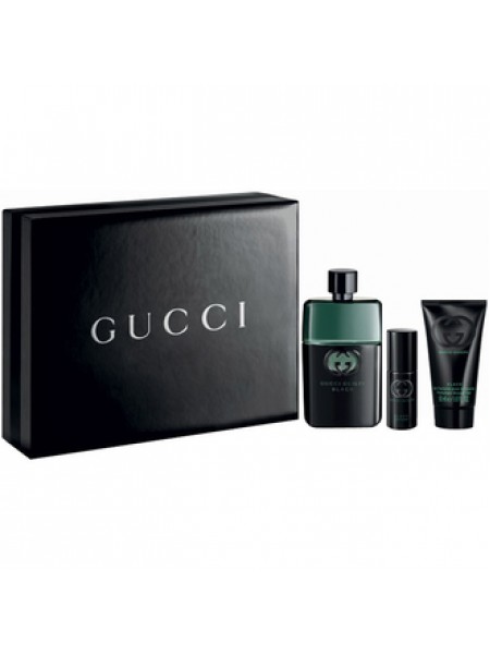 Gucci Guilty Black Pour Homme Подарочний набір (туалетна вода 90 мл + мініатюра 8 мл + гель для душу 50 мл)
