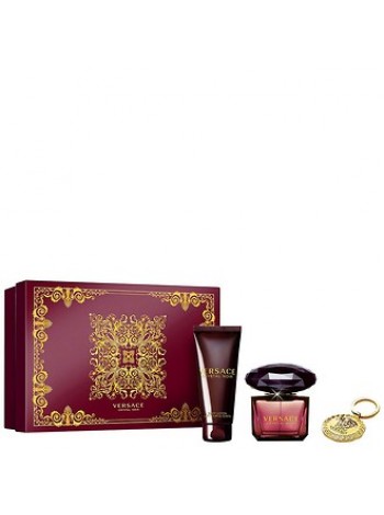 Versace Crystal Noir Подарунковий набір (парфумована вода 90 мл + лосьйон для тіла 100 мл + брелок)