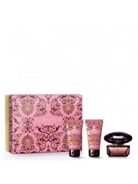 Versace Crystal Noir подарочный набор (туалетная вода 50 мл + лосьон для тела 50 мл + миниатюра 10 мл)