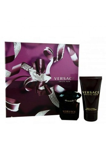 Versace Crystal Noir подарунковий набір (туалетна вода 90 мл + лосьйон для тіла 100 мл + клатч)