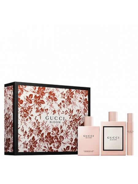 Gucci Bloom Подарунковий набір (парфумована вода 100 мл + мініатюра 7 мл + лосьйон для тіла 100 мл)