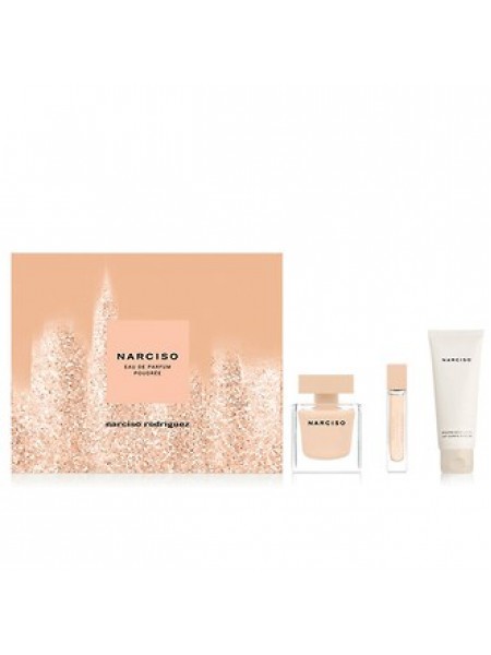 Narciso Rodriguez Poudree Подарочный набор (парфюмированная вода 90 мл + миниатюра 10 мл + лосьон для тела 75 мл)