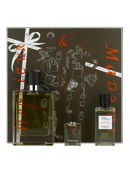 Hermes Terre d'Hermes Eau De Toilette Подарочный набор (туалетная вода 100 мл + гель для душа 40 мл + миниатюра 5 мл)