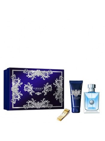 Versace Pour Homme Подарунковий набір (туалетна вода 100 мл + гель для душу 100 мл + зажим для грошей)