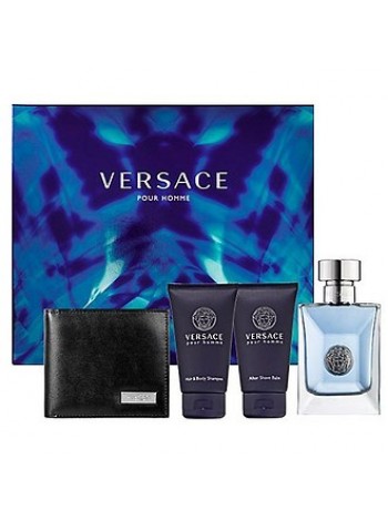 Versace Pour Homme Подарунковий набір (туалетна вода 100 мл + шампунь 50 мл + бальзам після гоління 50 мл + гаманець)