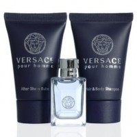 Версаче Пур Ом Подарунковий набір (туалетна вода 5 мл + гель для душу 25 мл + бальзам після гоління 25 мл)