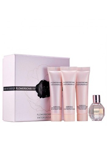 Viktor & Rolf Flowerbomb Набір (мініатюра 7 мл + гель для душу 15 мл + лосьйон для тіла 15 мл + крем для тіла 15 мл)