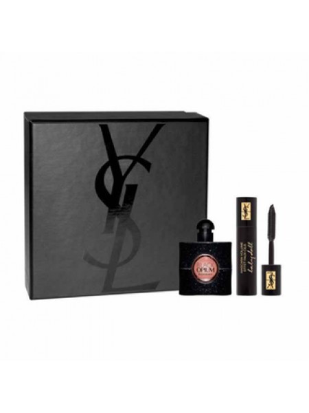 Yves Saint Laurent Black Opium Подарочний набір (мініатюра 7.5 мл + об'ємна туш №01 Чорна 2 мл)