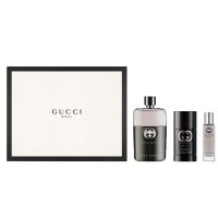 Gucci Guilty Pour Homme Подарочный набор (туалетная вода 90 мл + стиковый дезодорант 75 мл + миниатюра 15 мл)
