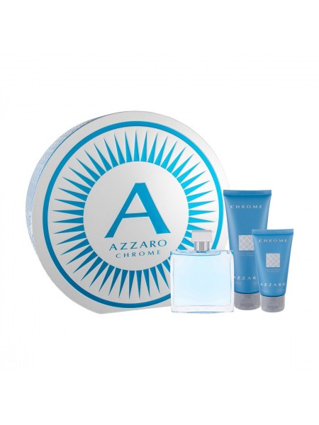 Azzaro Chrome Подарочний набір (туалетна вода 100 мл + гель для душу 100 мл + лосьон після гоління 50 мл)