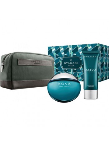 Bvlgari Aqva Pour Homme Подарочный набор (туалетная вода 100 мл + бальзам после бритья 100 мл + сумка)